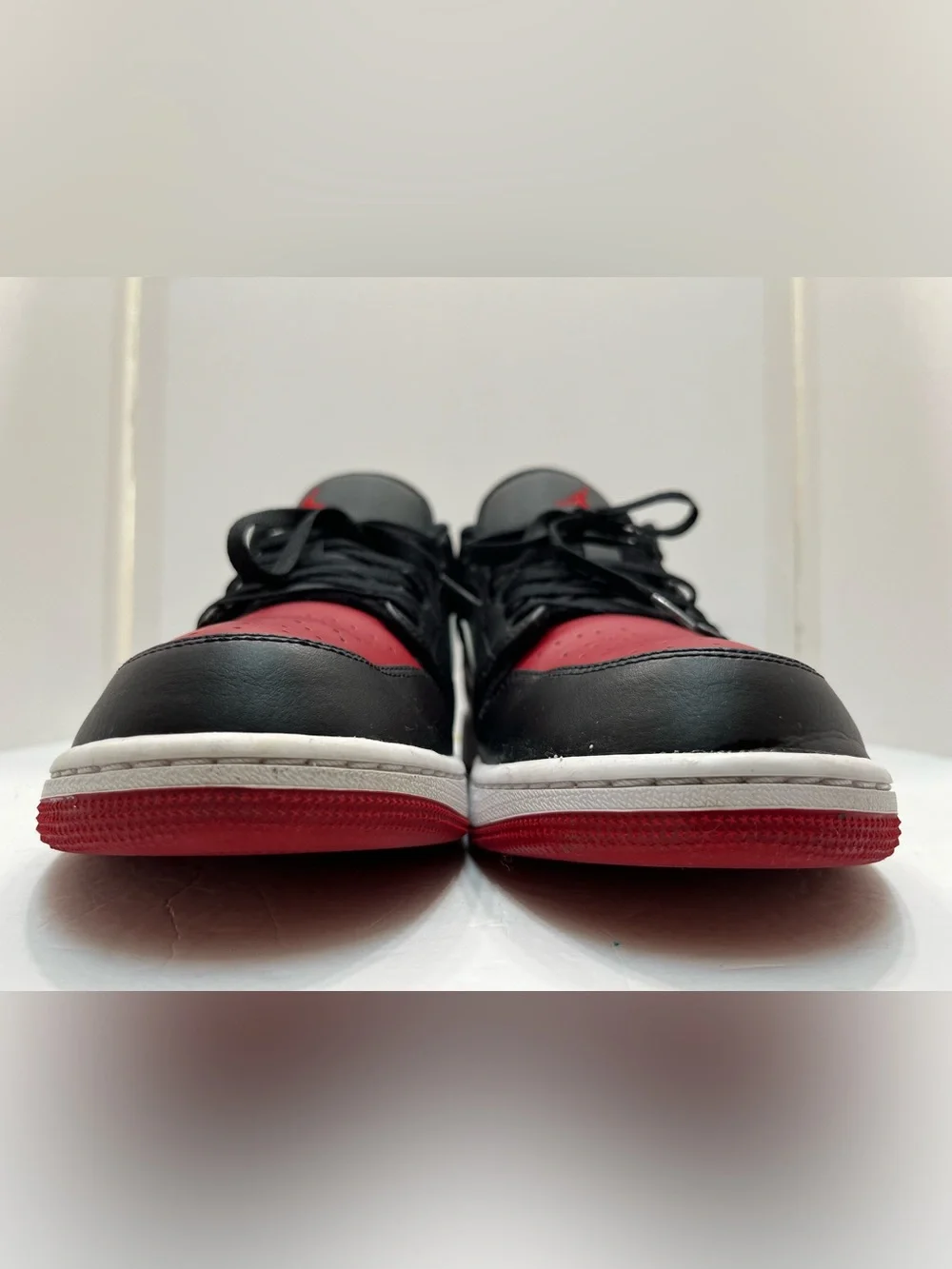Nike Air Jordan 1 Low Alternate Bred Toe Black Gym Red 553558-066 Size 14